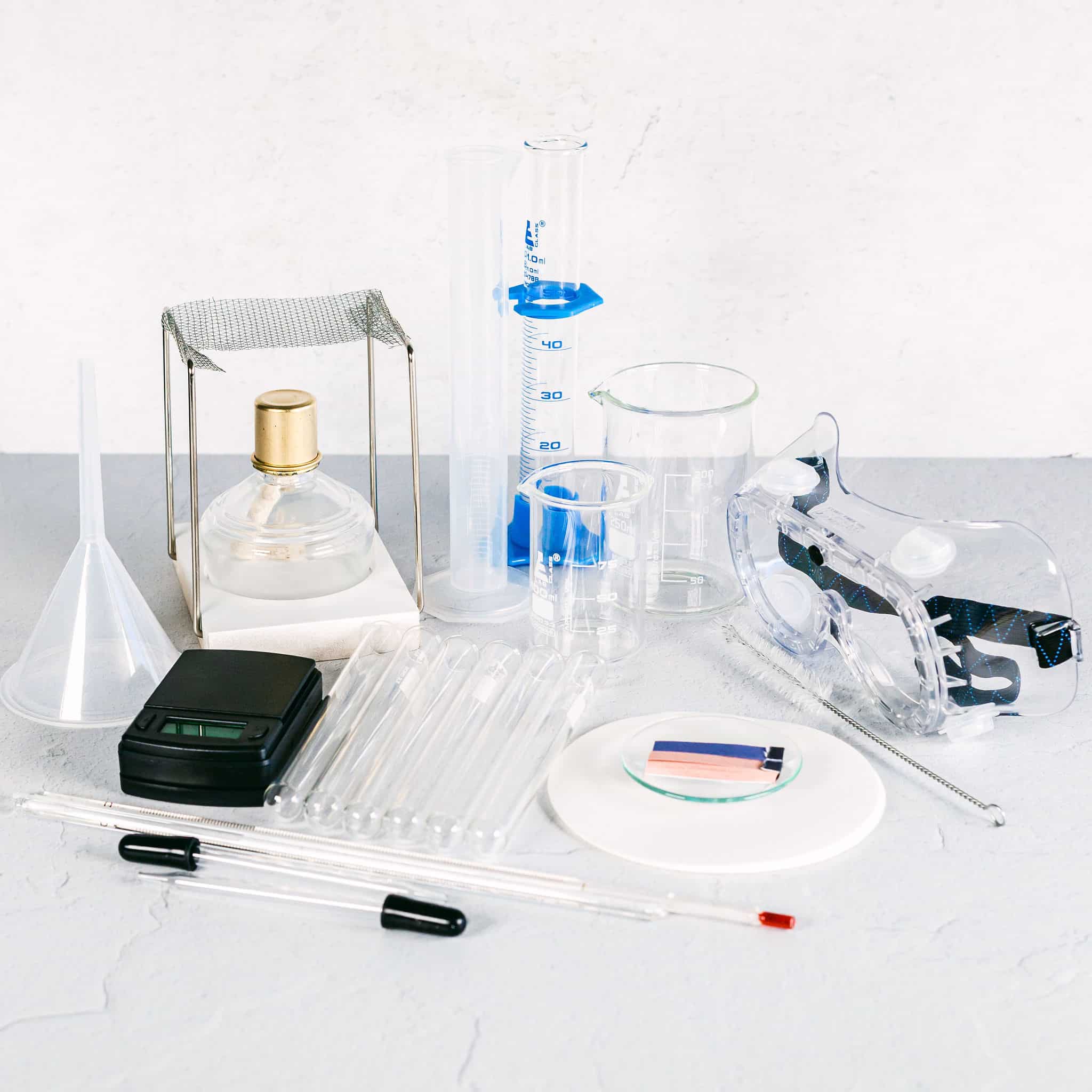 Laboratory glassware instruments. Equipment for chemical lab