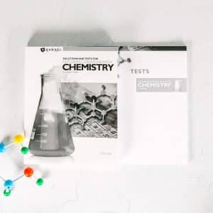 The softcover Chemistry Solutions and Tests contains answers to Study Guide questions, test solutions, and a set of student test pages.