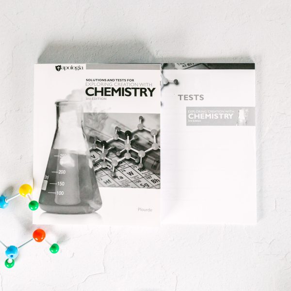 The softcover Chemistry Solutions and Tests contains answers to Study Guide questions, test solutions, and a set of student test pages.