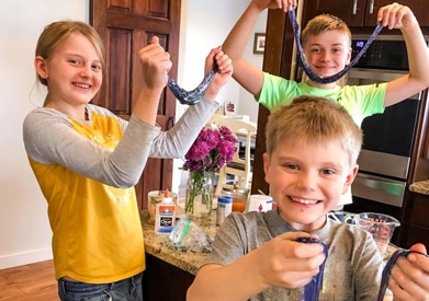 Kids doing an experiment