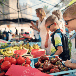 Visiting a Farmers Market for Homeschooling
