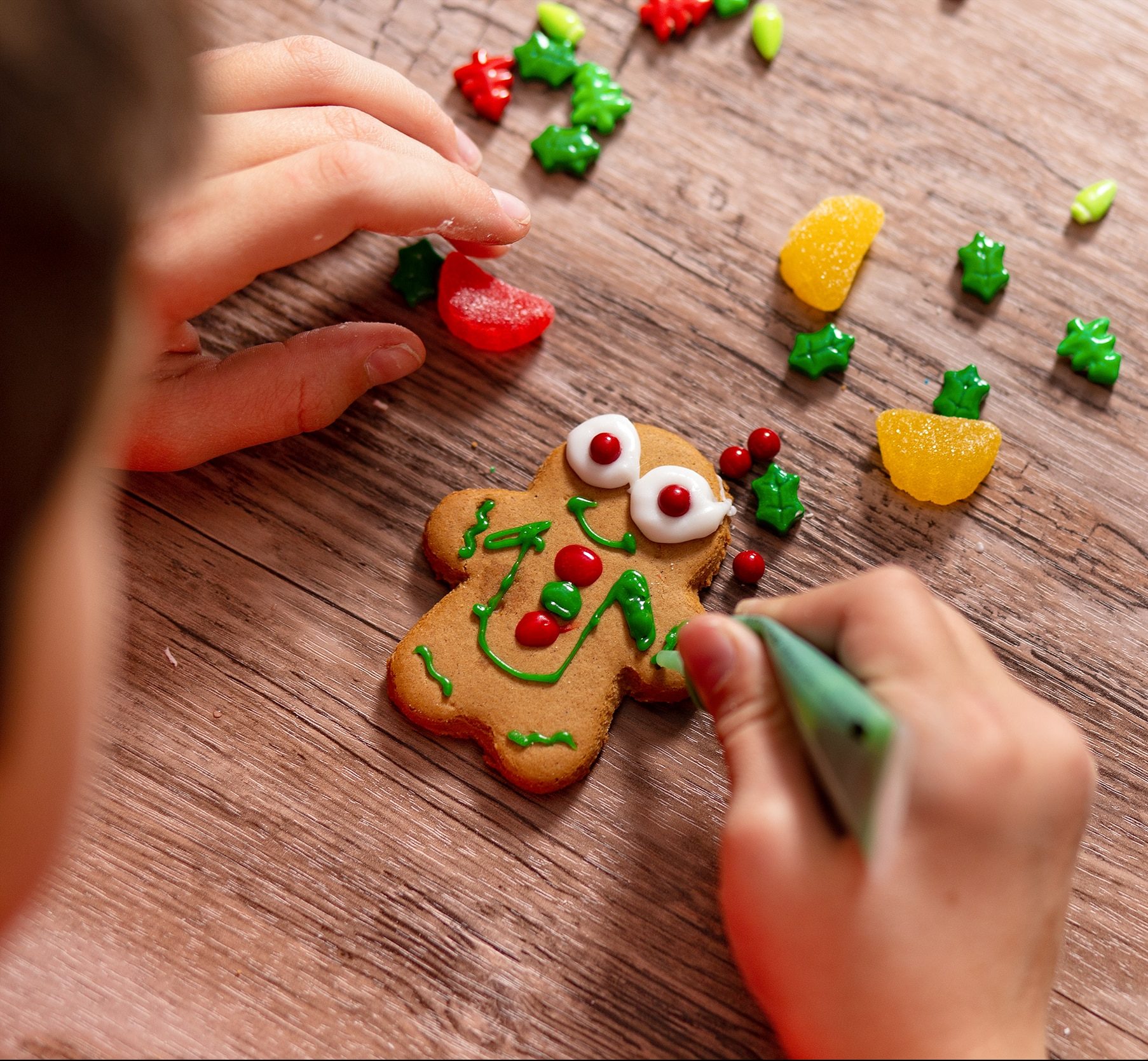 Baking gingerbread cookies for homeschool lessons