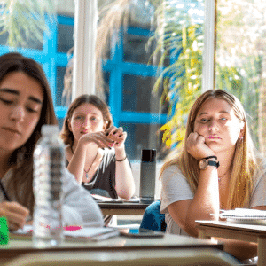 students sitting in a classroom