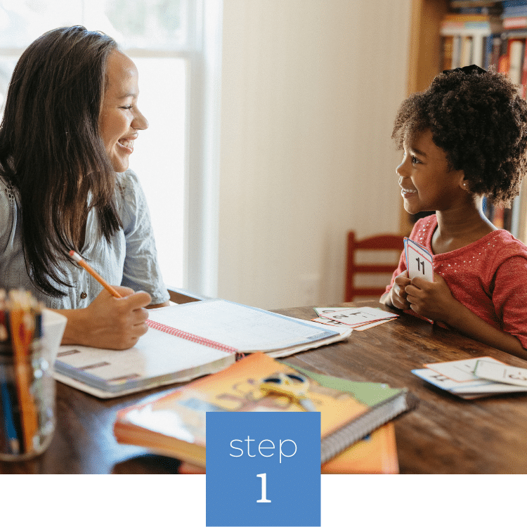 Parent and student using Apologia curriculum