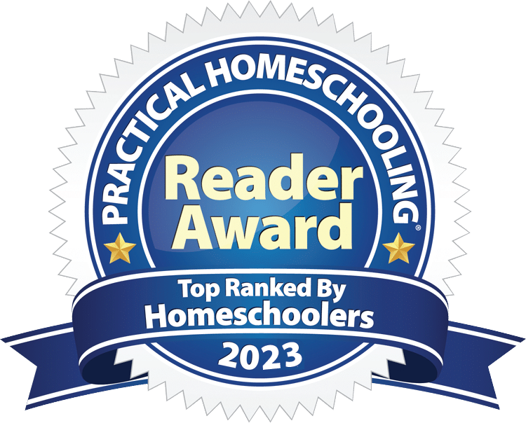 2023 Practical Homeschooling Reader Award seal