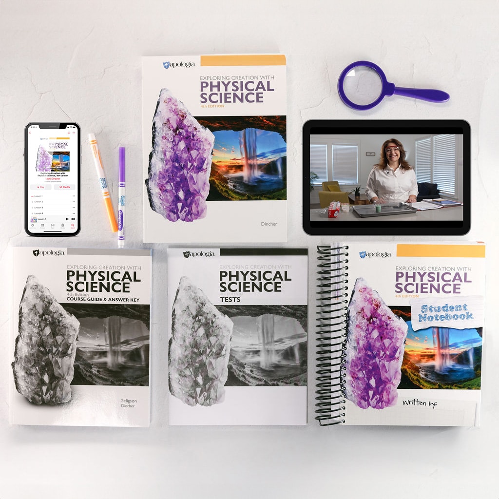 Exploring Creation with Physical Science 4th edition Super Set - Textbook, Course Guide & Answer Key with Test Pages, Student Notebook, Video Lessons & Experiments, and Audiobook