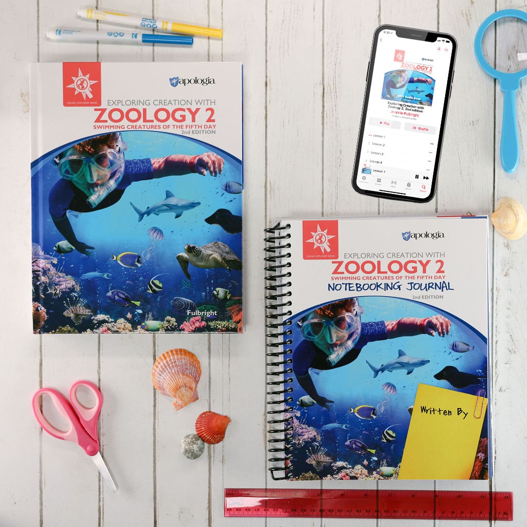 Young Explorer Series Exploring Creation with Zoology 2: Swimming Creatures of the Fifth Day, 2nd Edition Super Set - Textbook, Notebooking Journal, and Audiobook