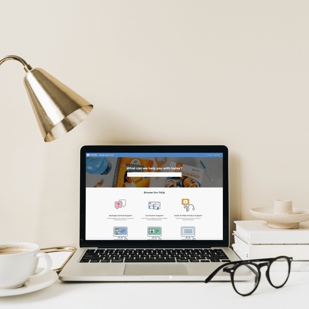 Support Center on a laptop