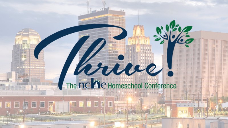North Carolinians for Home Education Conference logo with Winston Salem, NC skyline background
