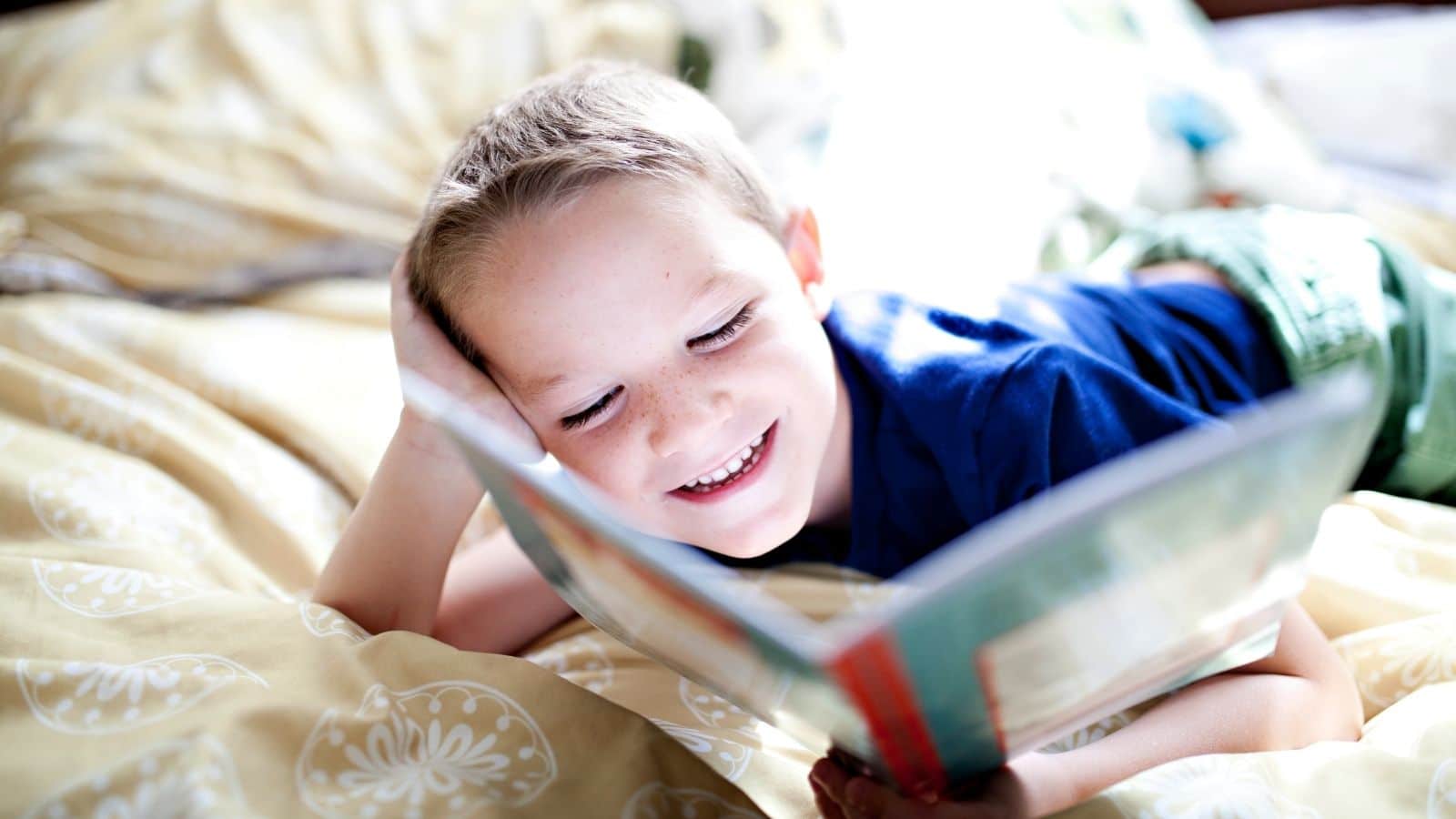 Homeschool Boy Reading at Home